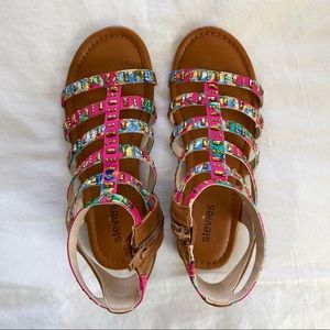 Stevie's size 3 Girls Rainbow Gladiators